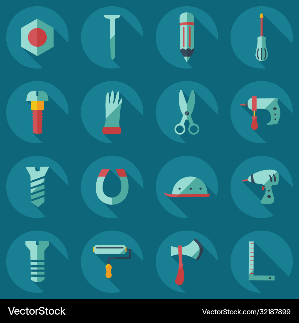 Flat concept set modern design with shadow Vector Image