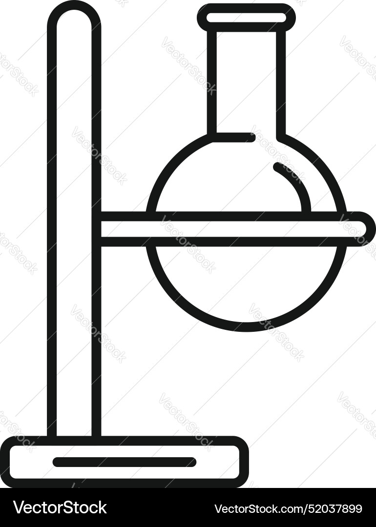 Laboratory flask standing on support icon Laboratory flask standing on support icon vector image