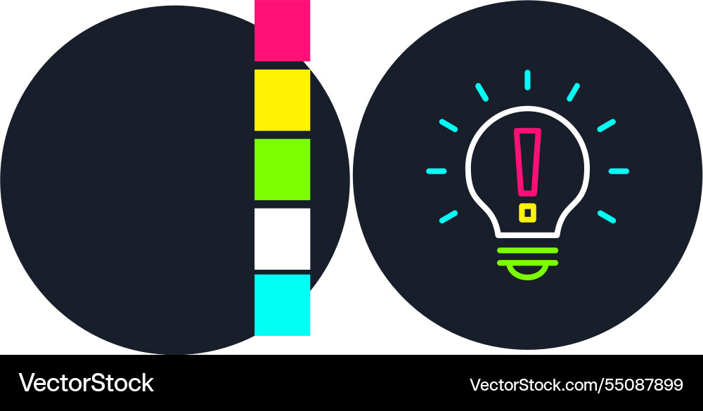 Mark line multi color icon Vector Image