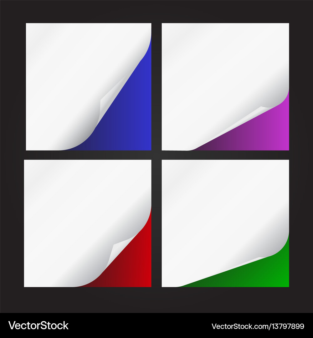 Page Curl Paper Set Vector Image