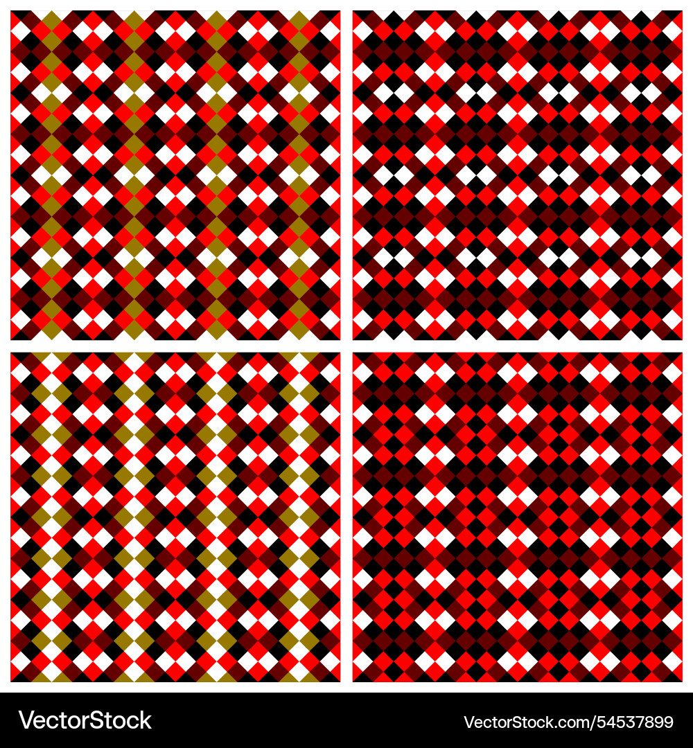 Set of abstract geometric seamless patterns vector image