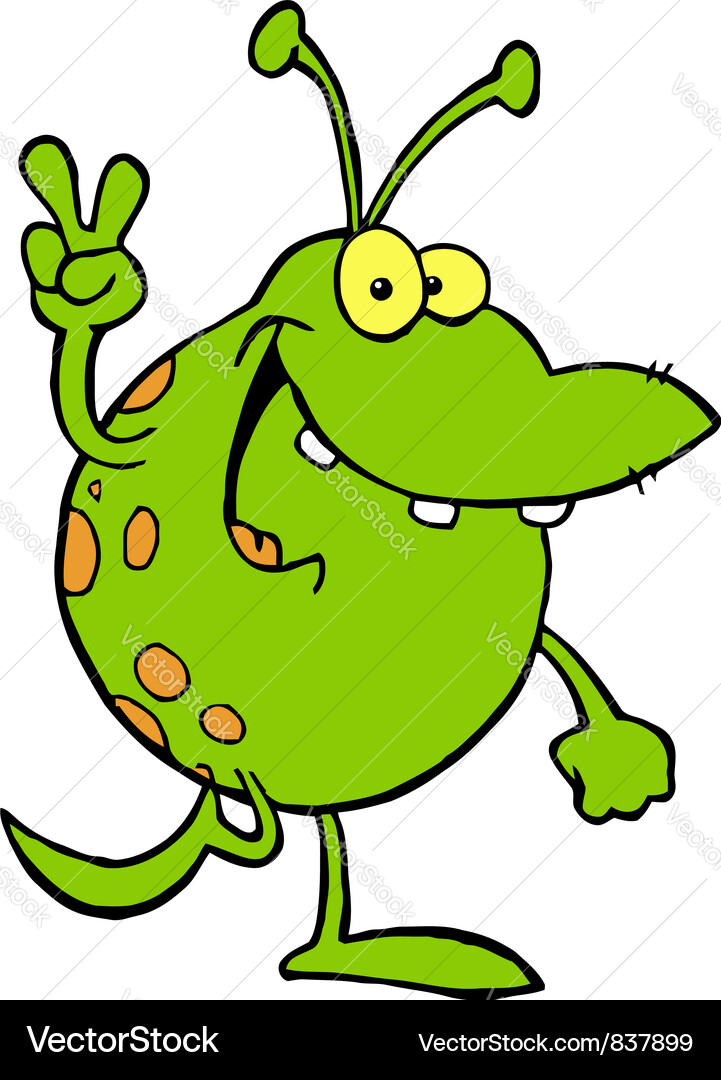 Smiling Alien Character Vector Image