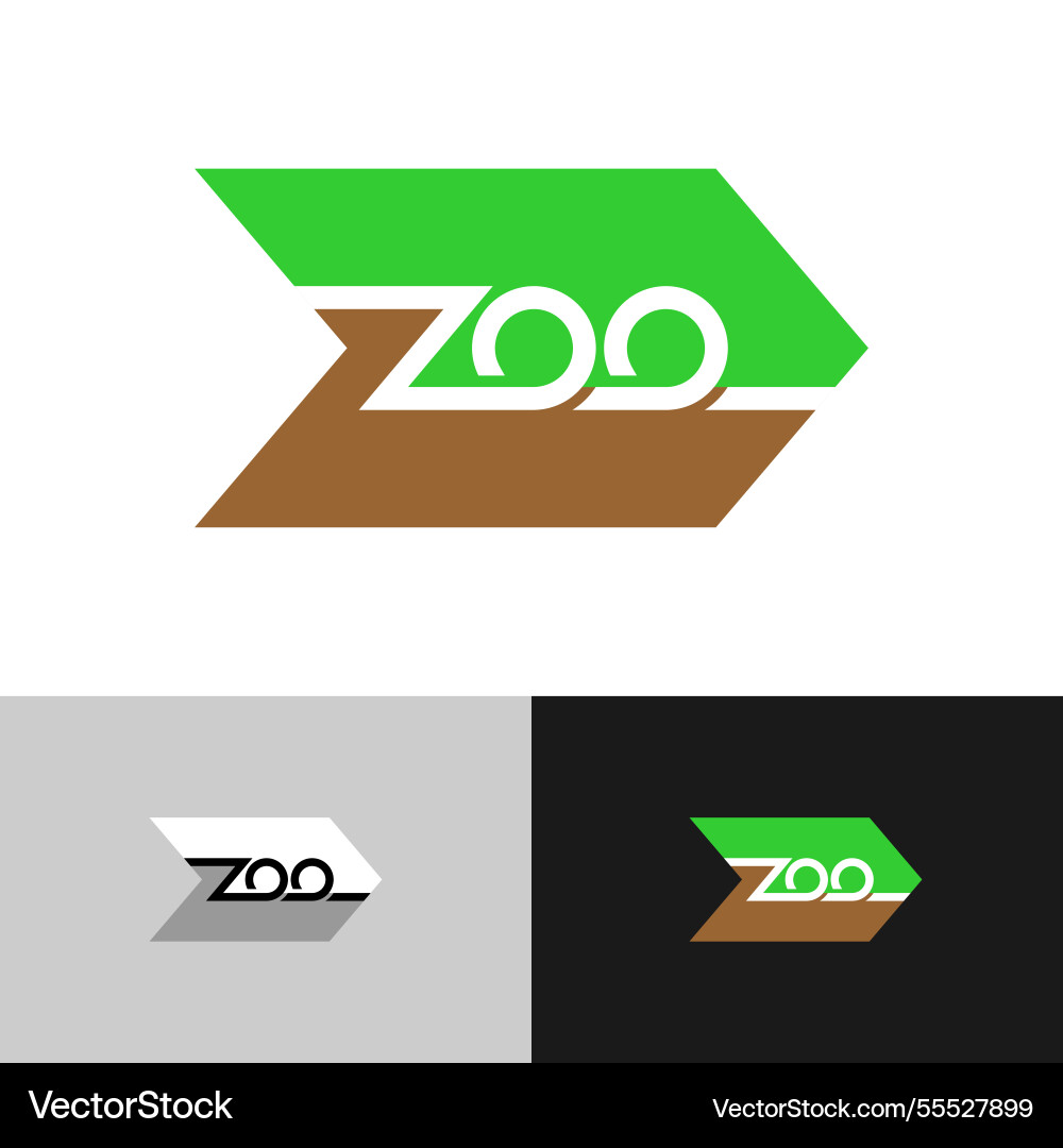 Zoo word letters logo pointer Zoo word letters logo pointer vector image