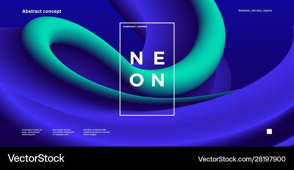 Abstract design template with 3d flow shapes vector image