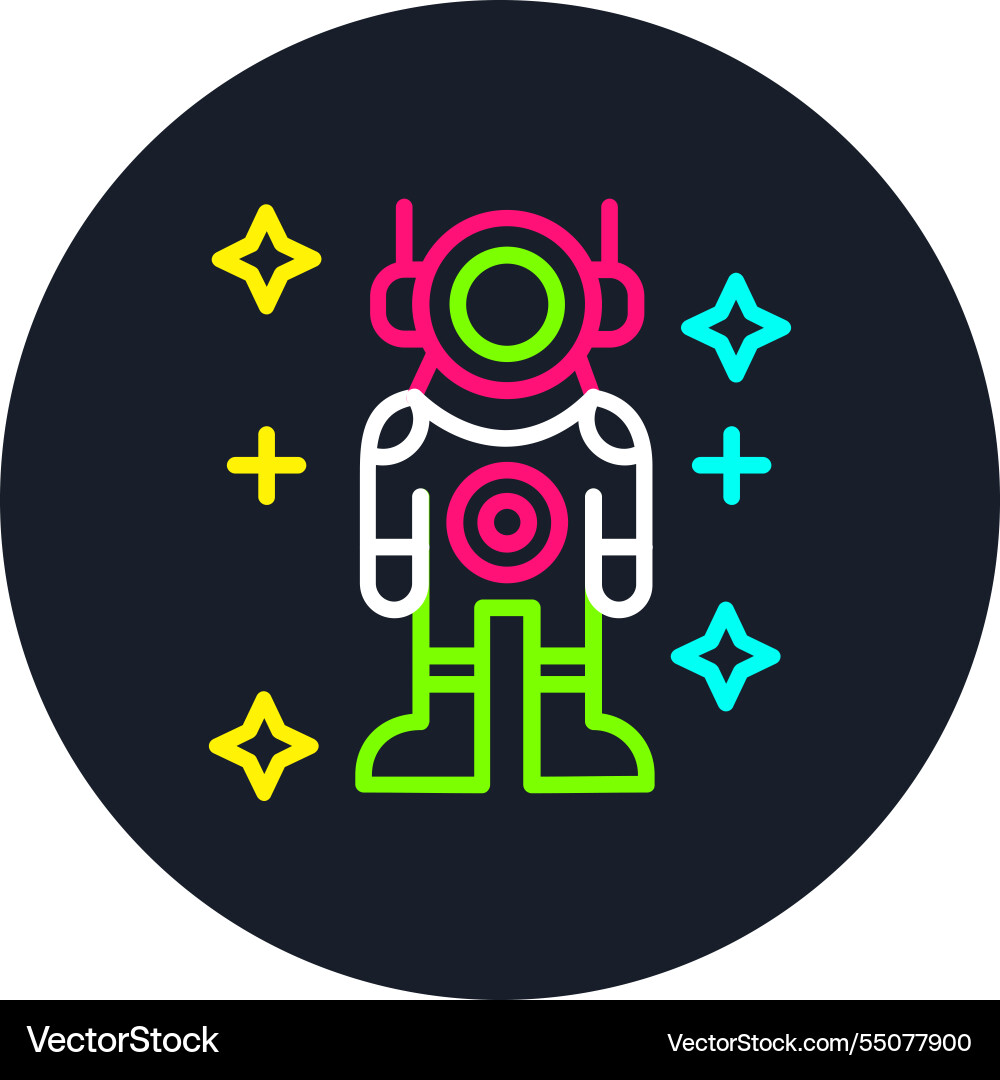 Astronaut line multi color icon Vector Image
