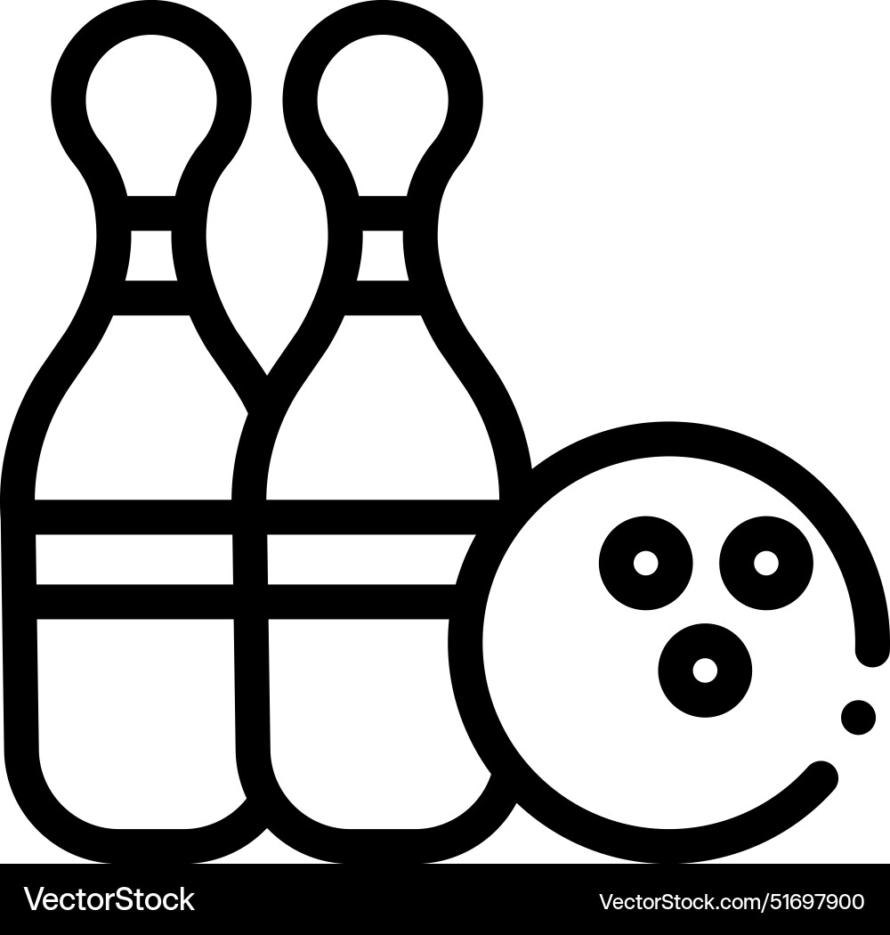 Bowling icon thin linear style design isolated Bowling icon thin linear style design isolated Vector Image