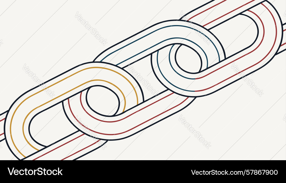 Classic chain links simple graphic element design Vector Image