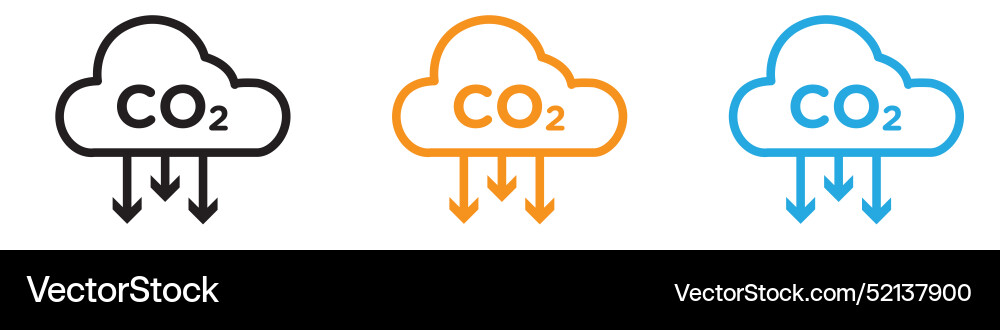Co2 reduction logo set collection for web app ui Co2 reduction logo set collection for web app ui vector image