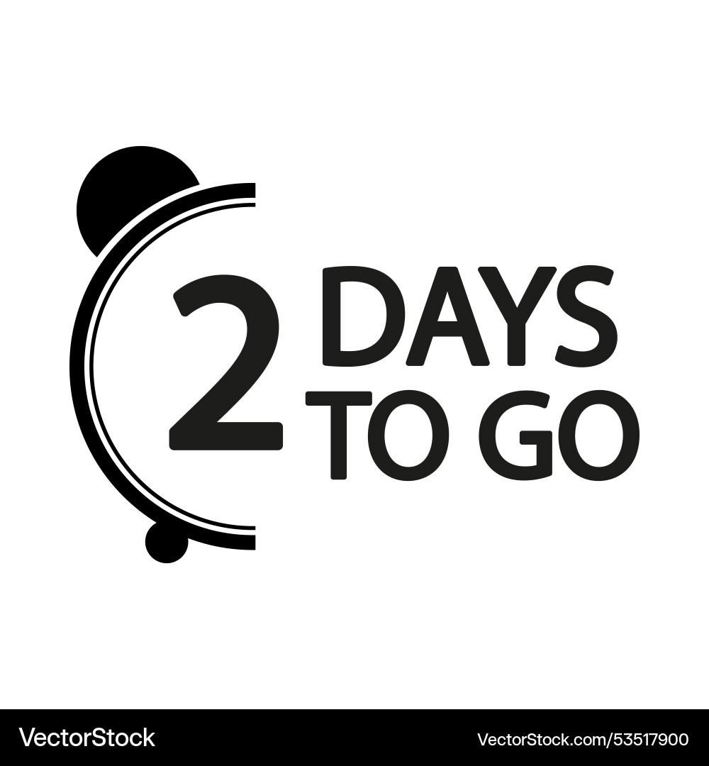 Countdown timer number two focus bold 2 days Countdown timer number two focus bold 2 days vector image