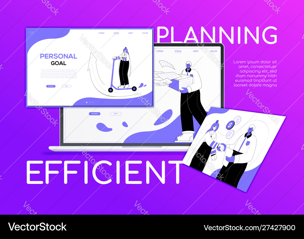 Efficient planning - flat design style colorful Efficient planning - flat design style colorful vector image