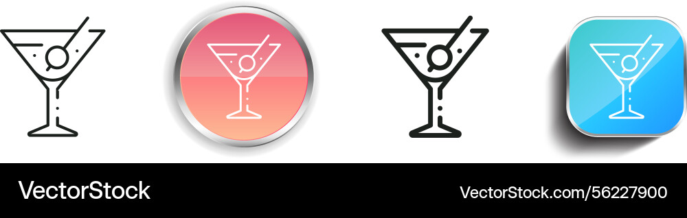 Manhattan icon thin linear regular and button vector image