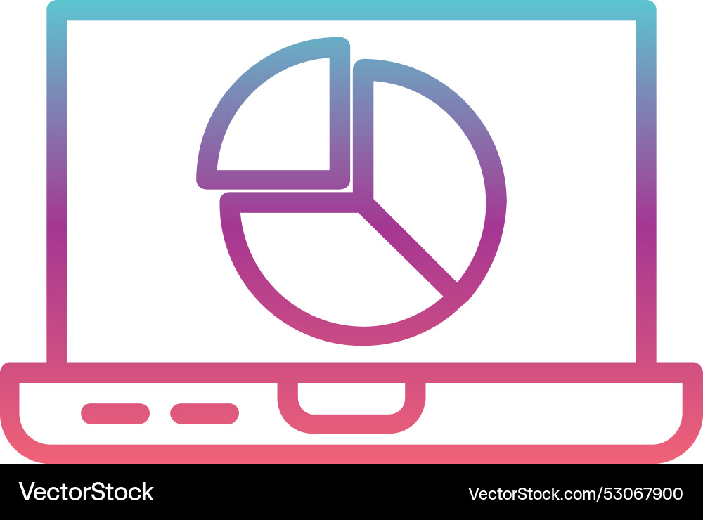 Pie cart line gradient design vector image