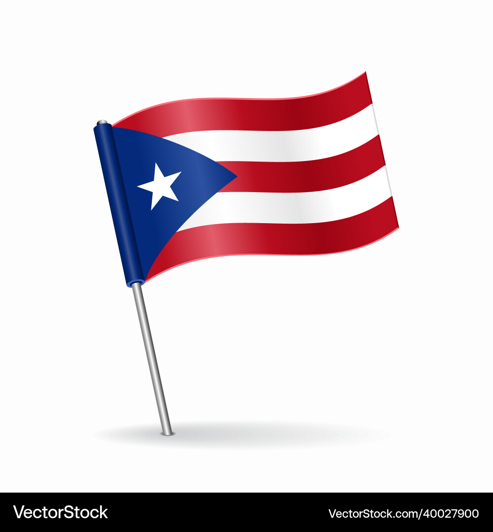 Puerto Rican Flag Map Pointer vector image