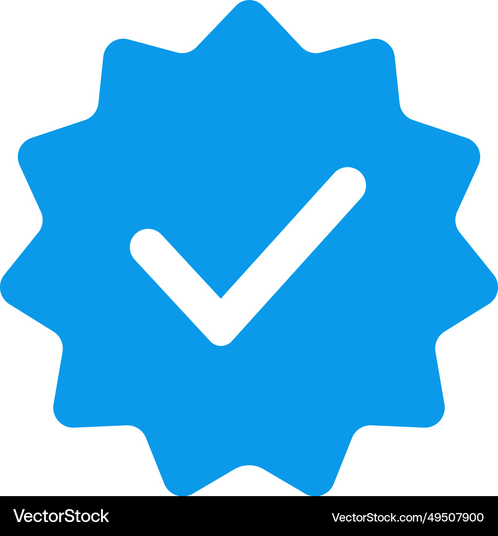 Verified blue tick badge icon isolated Royalty Free Vector