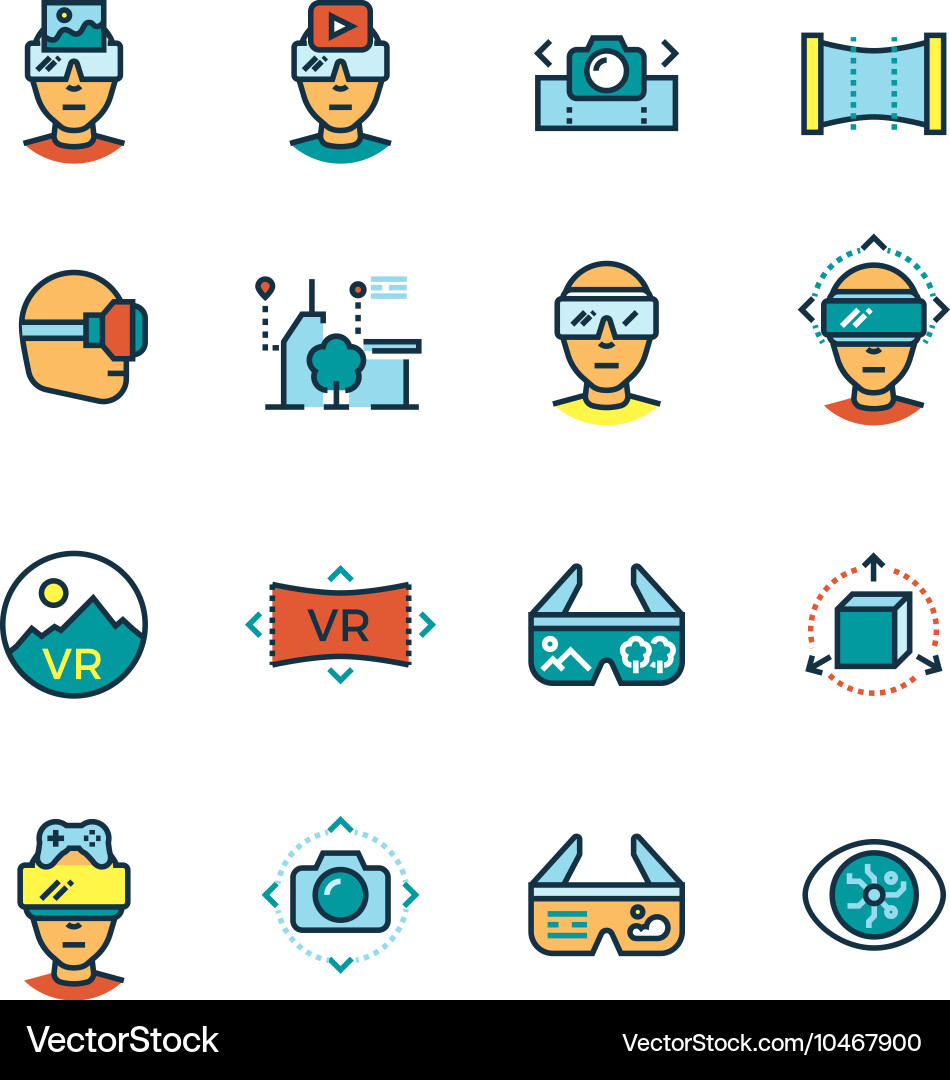 Virtual reality on computer visual communication Vector Image