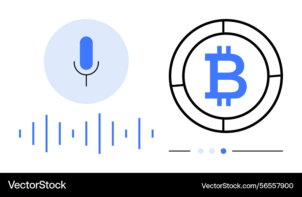 Voice command and cryptocurrency concept Vector Image