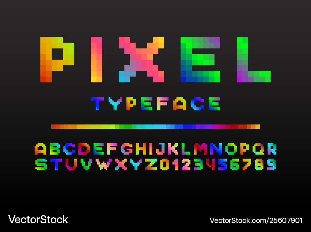 8-bit Pixel Font - Retro Game Style vector image