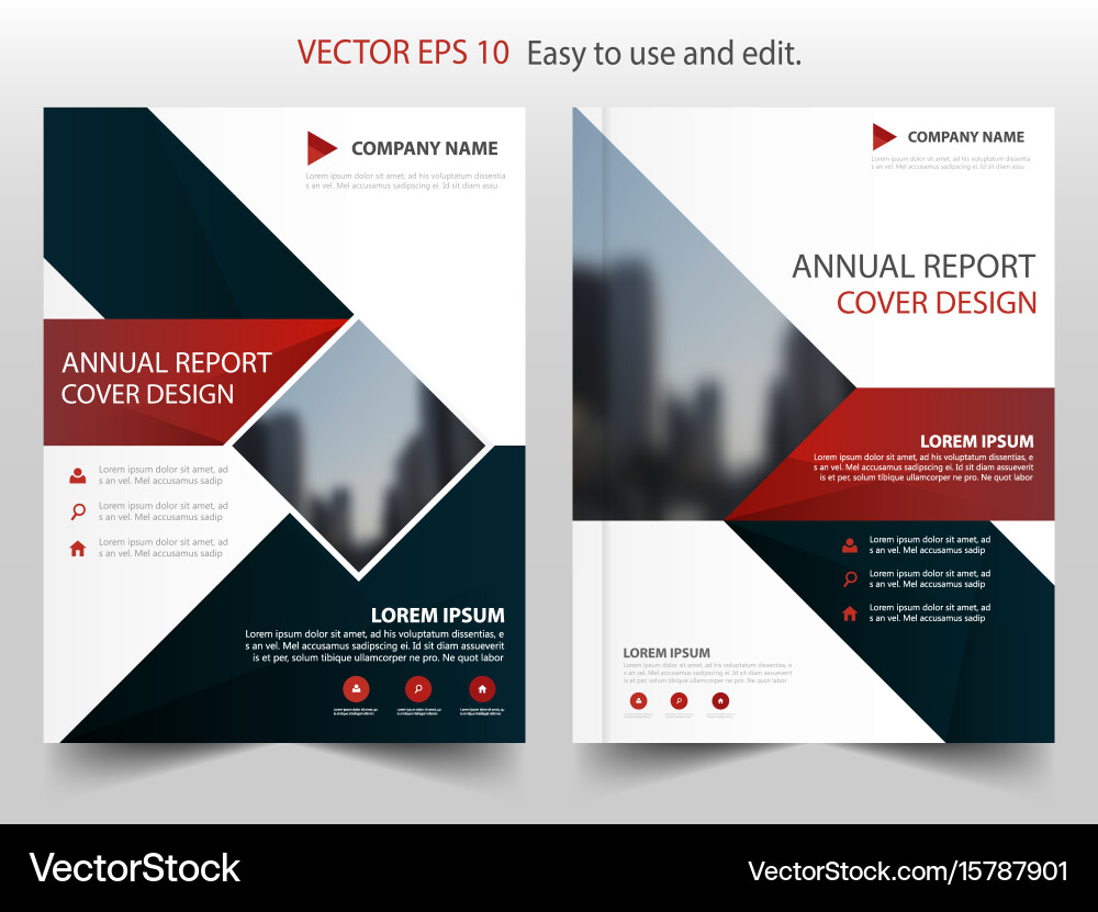 Abstract Red & Blue Square Report Vector Image