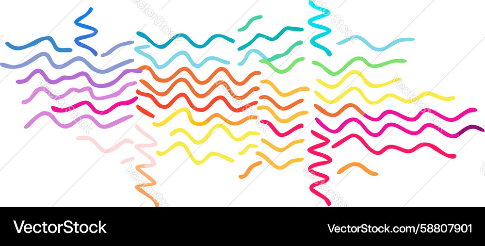 Abstract wavy zigzag lines - dynamic colorful Vector Image