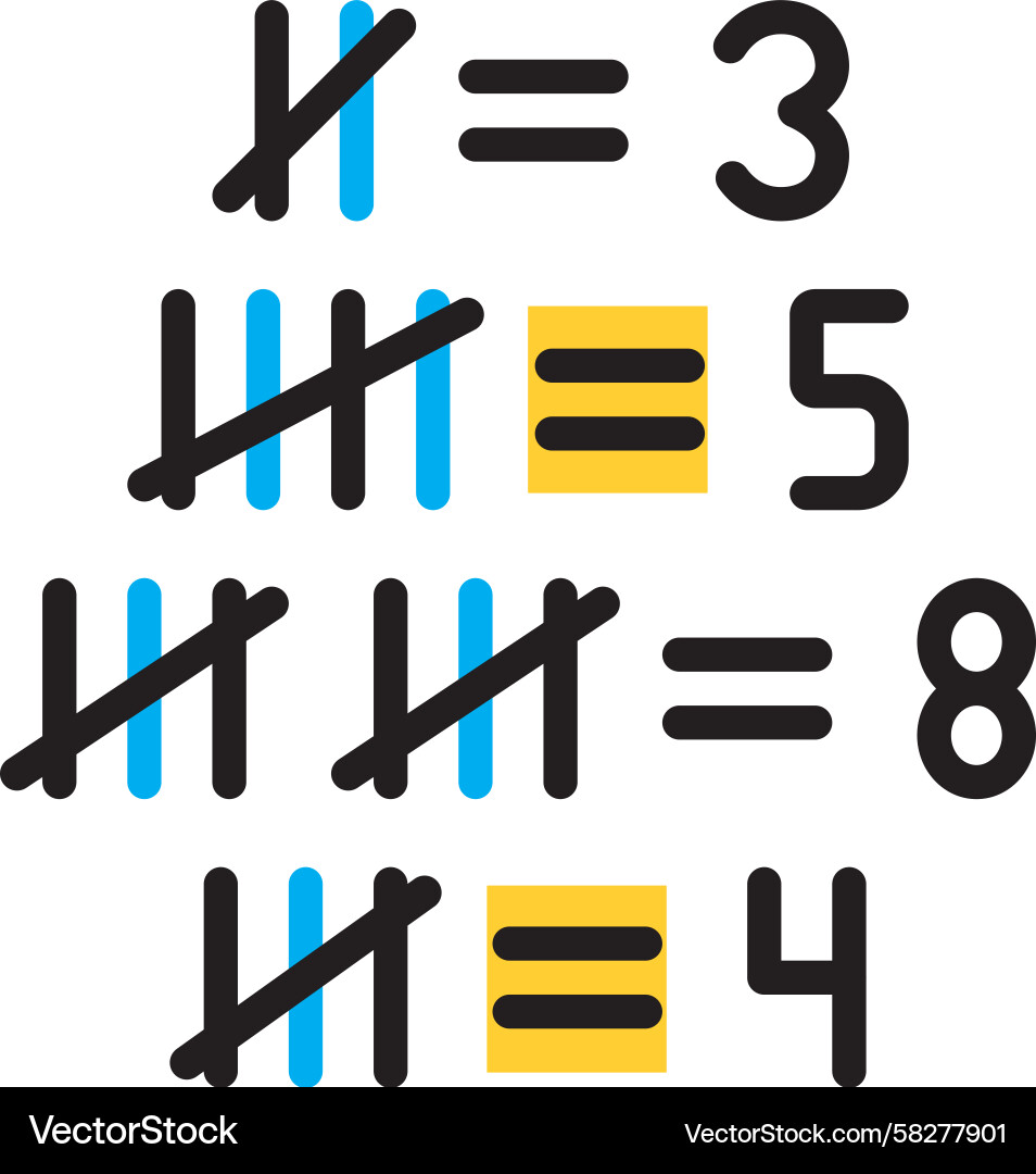 Counting Icons - Number Calculation Vector Image