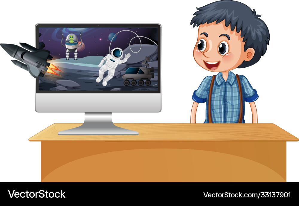 Galaxy background on computer screen Galaxy background on computer screen vector image