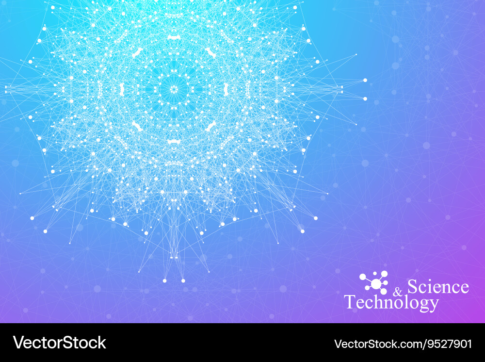 Geometric abstract with connected line and dots vector image