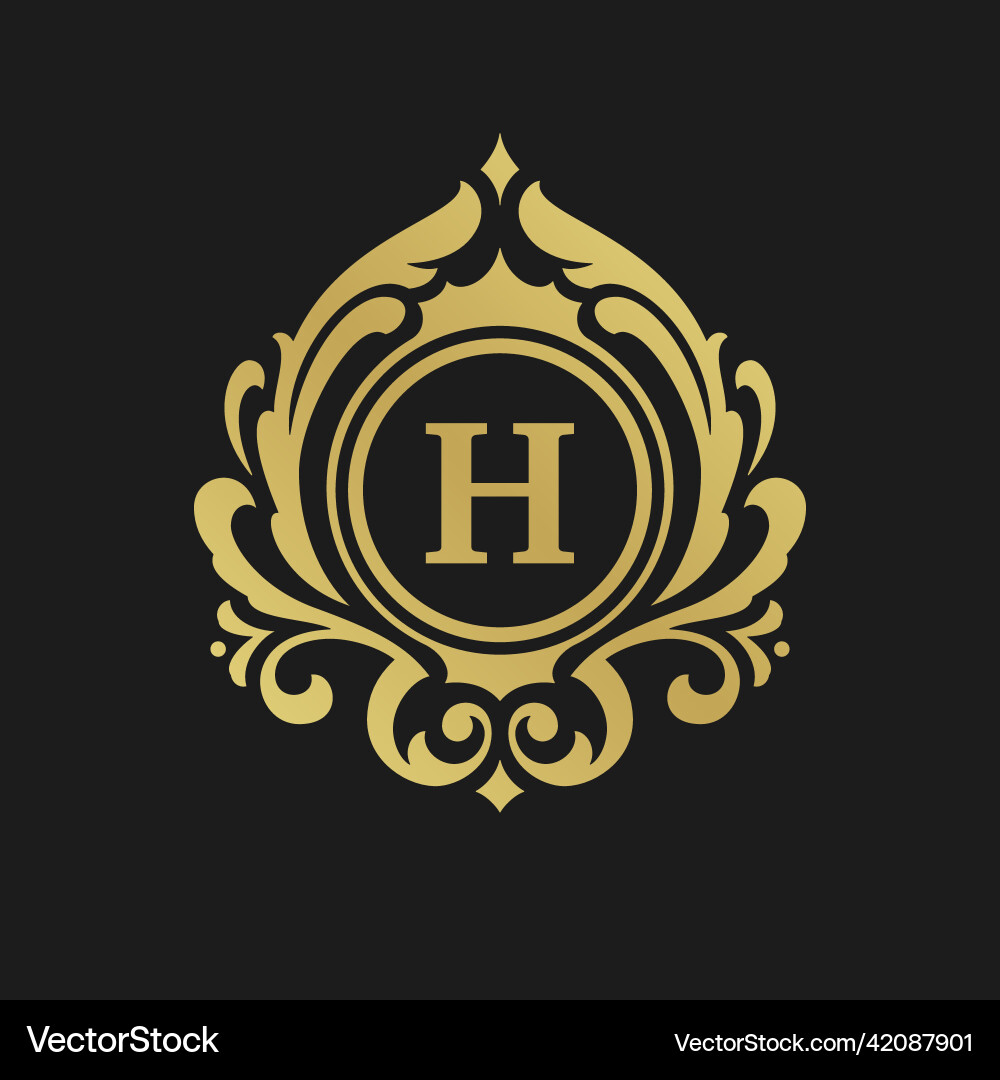 Luxury monogram logo template object vector image