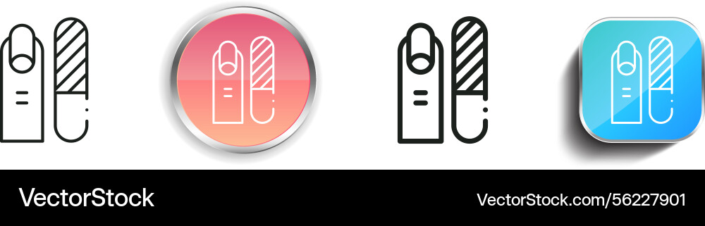 Manicure icon thin linear regular and button vector image