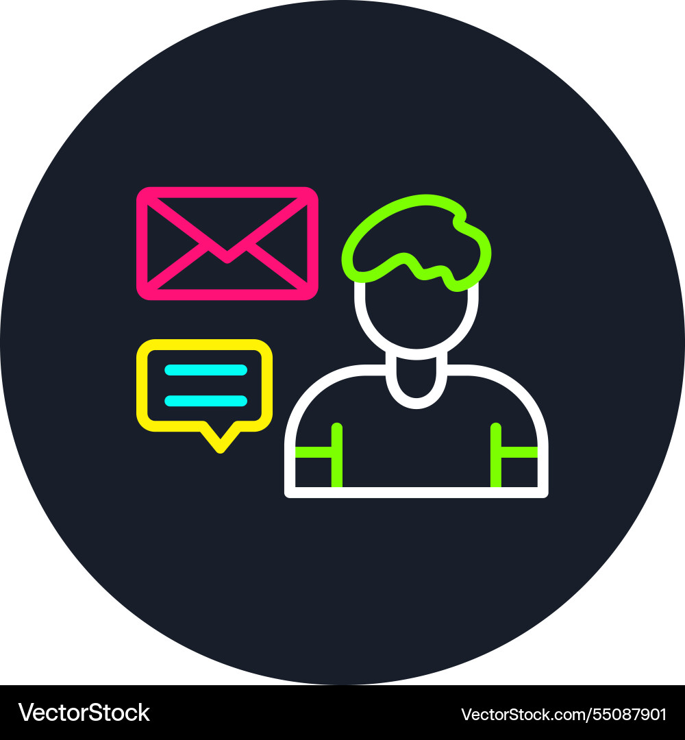 Message line multi color icon Vector Image