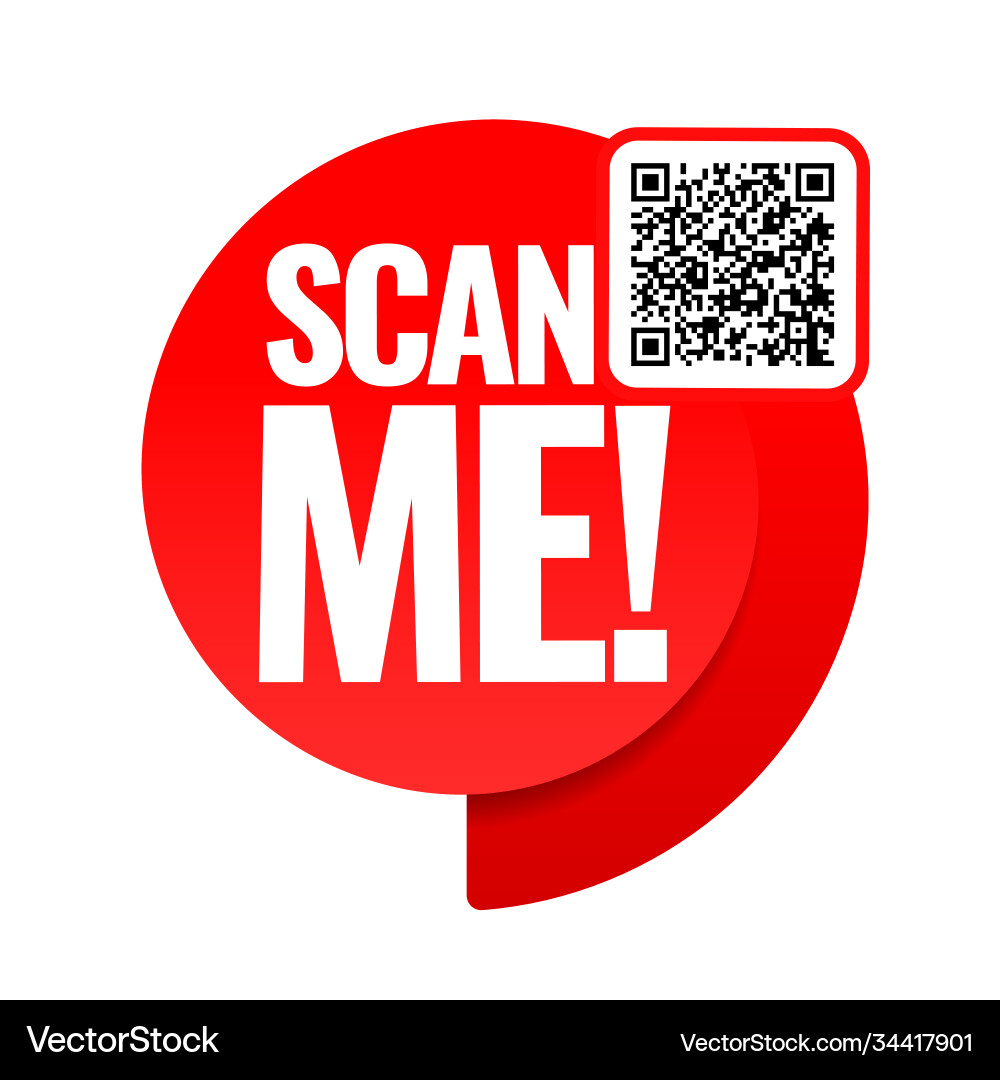 QR Code Scan Me Icon vector image