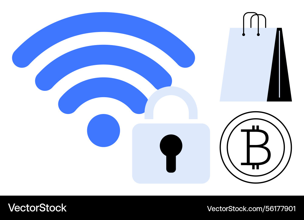 Secure wireless connection for crypto transactions Secure wireless connection for crypto transactions Vector Image