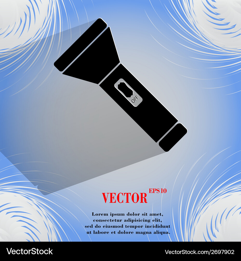 Flashlight flat modern web button Vector Image