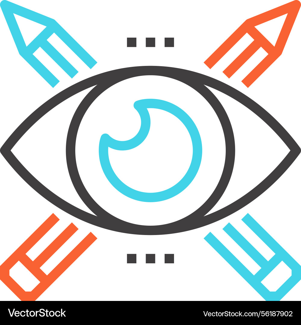 Idea visualization flat line web icon concept Idea visualization flat line web icon concept Vector Image