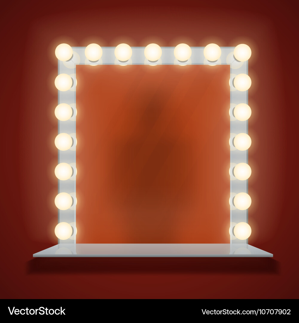 Makeup Table with Bulb Frame Vector Image
