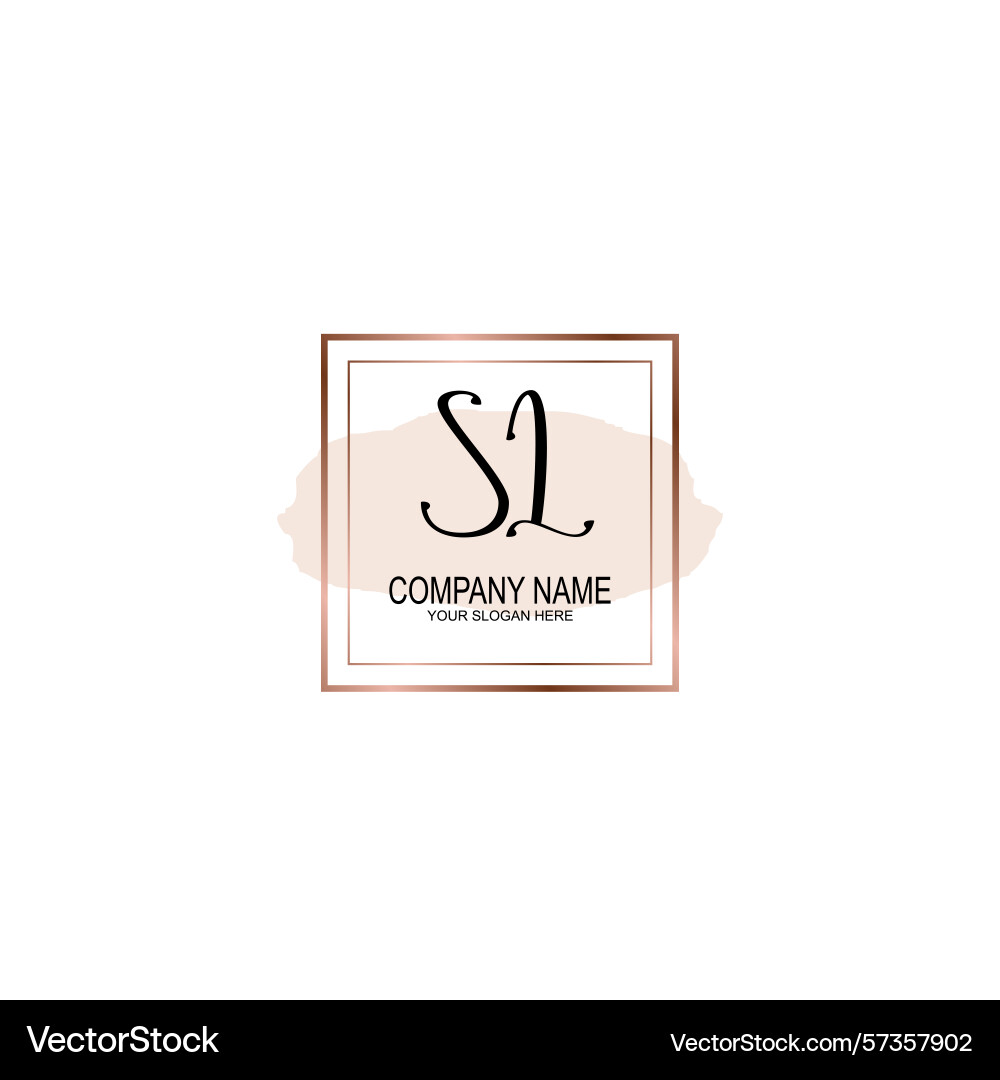 Minimalist handwritten sl initial logos with soft Minimalist handwritten sl initial logos with soft vector image