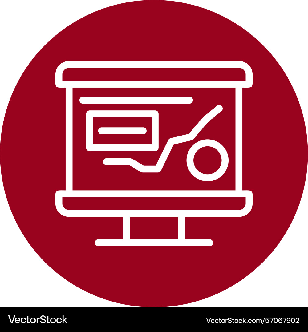 Presentation preview line circle style icon design Vector Image