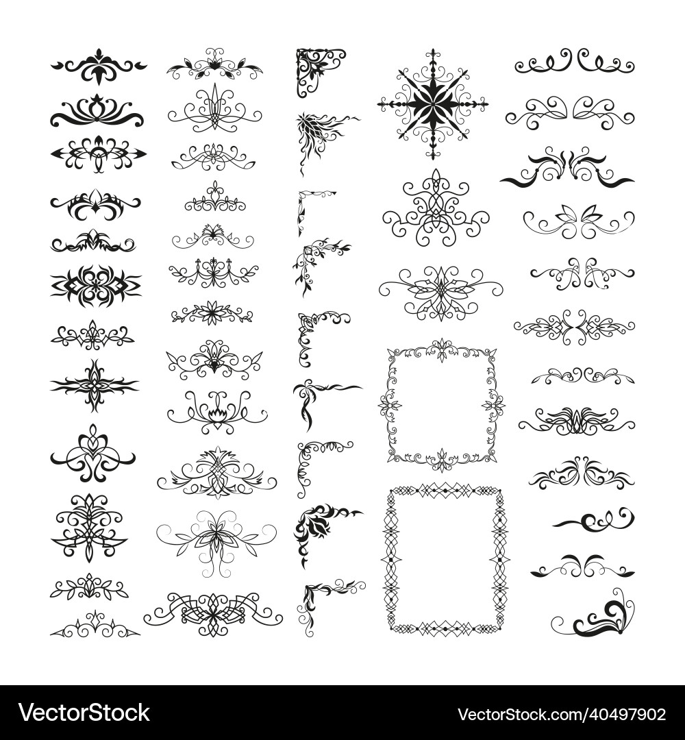 Set of vignettes Vector Image