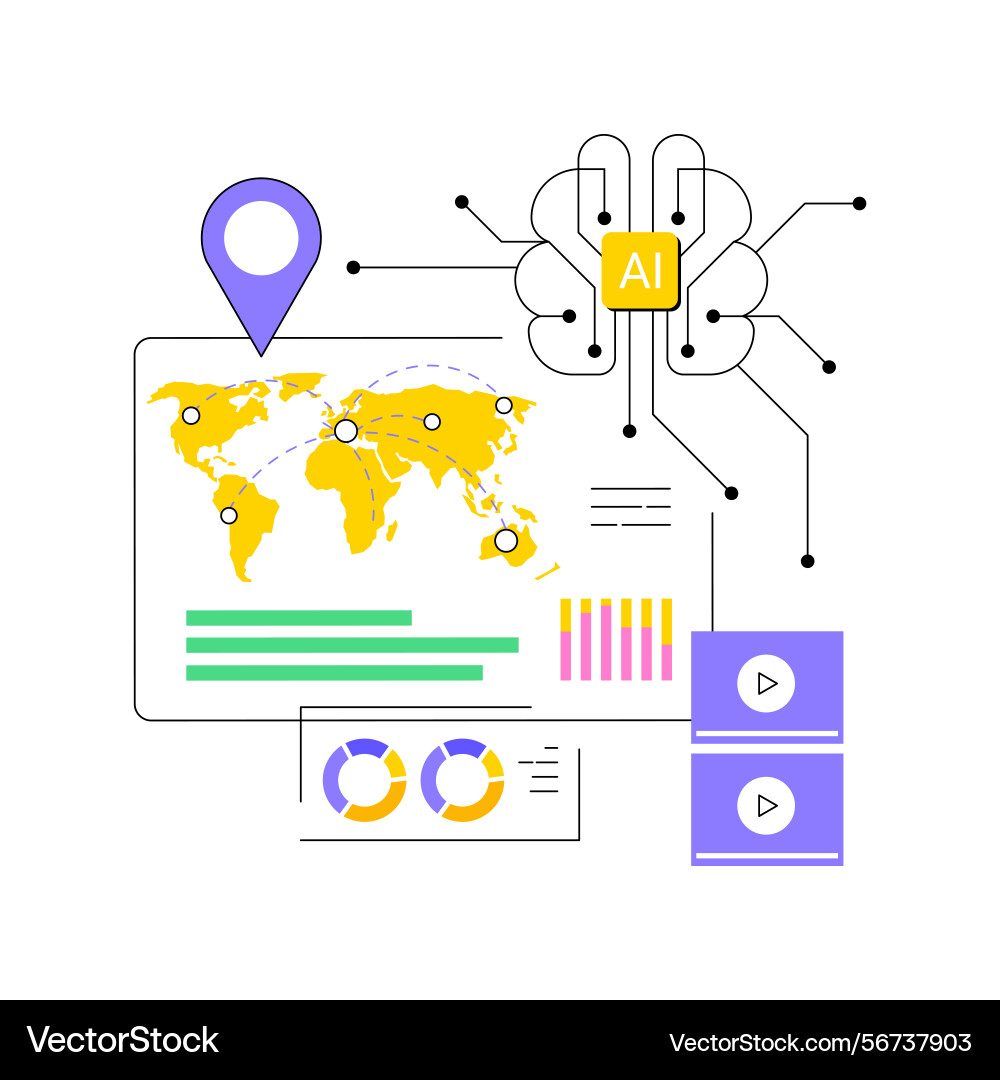 Ai-enhanced content localization abstract concept Vector Image