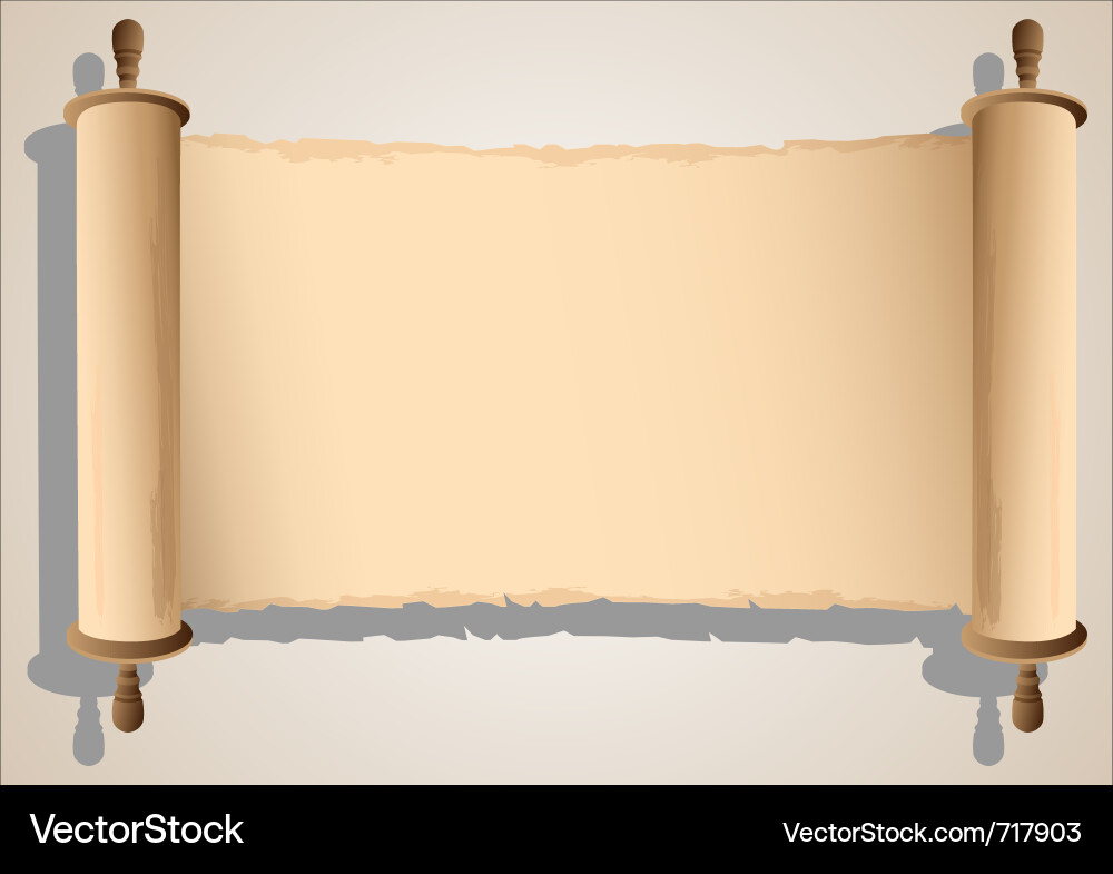 Ancient Scroll with Hebrew Text vector image