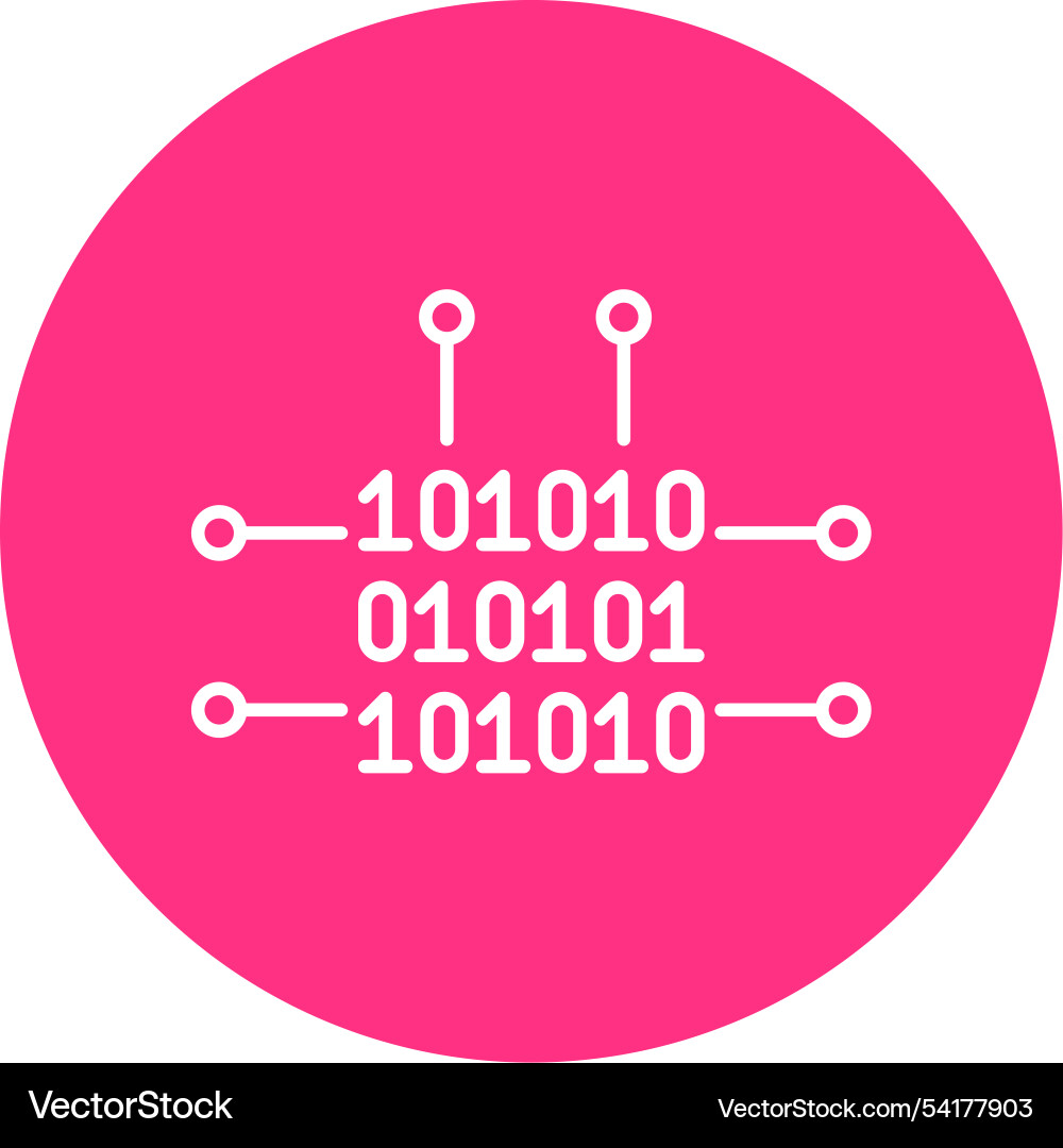 Binary code line circle icon vector image