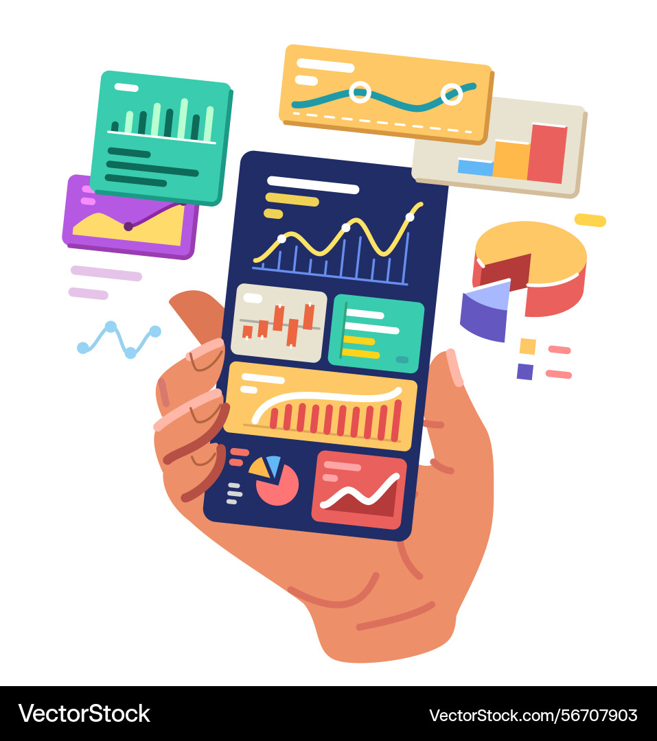 Business data charts and graphs diagrams Business data charts and graphs diagrams vector image