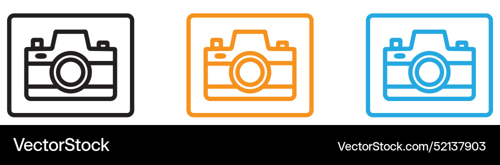 Camera logo set collection for web app ui Camera logo set collection for web app ui vector image