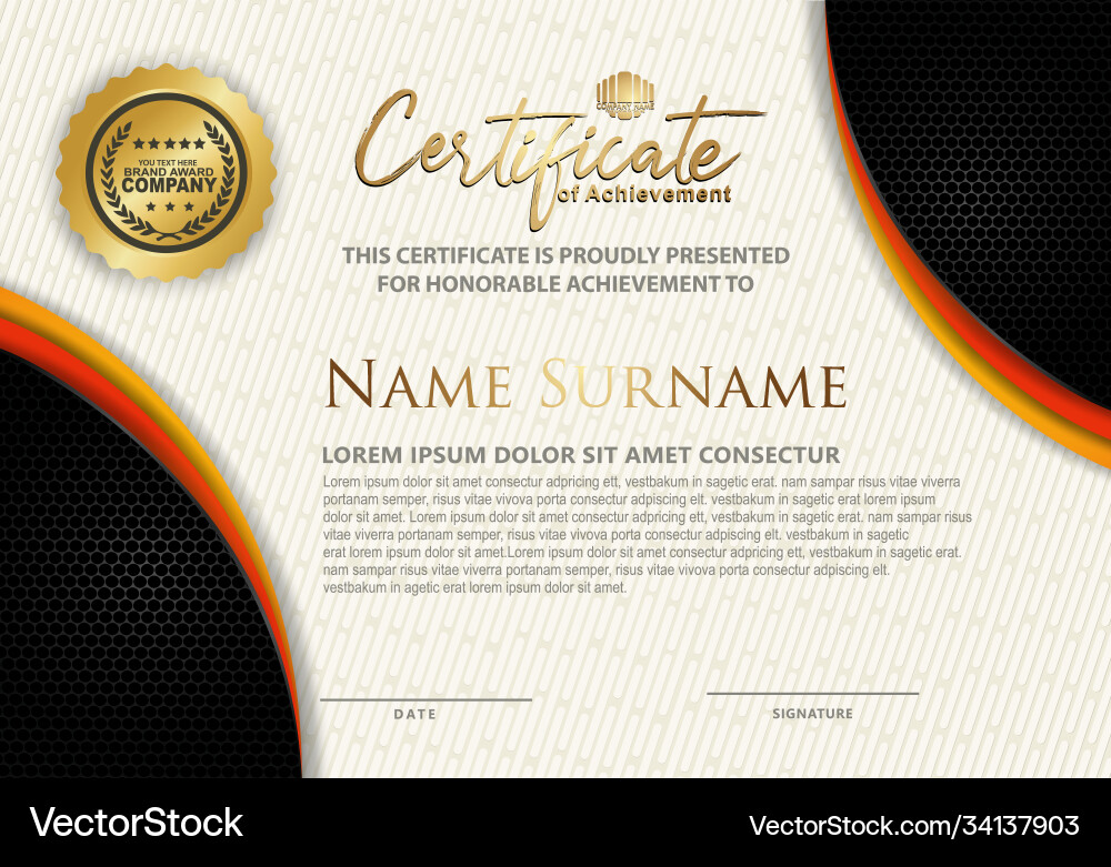 Certificate template with textured background Certificate template with textured background vector image