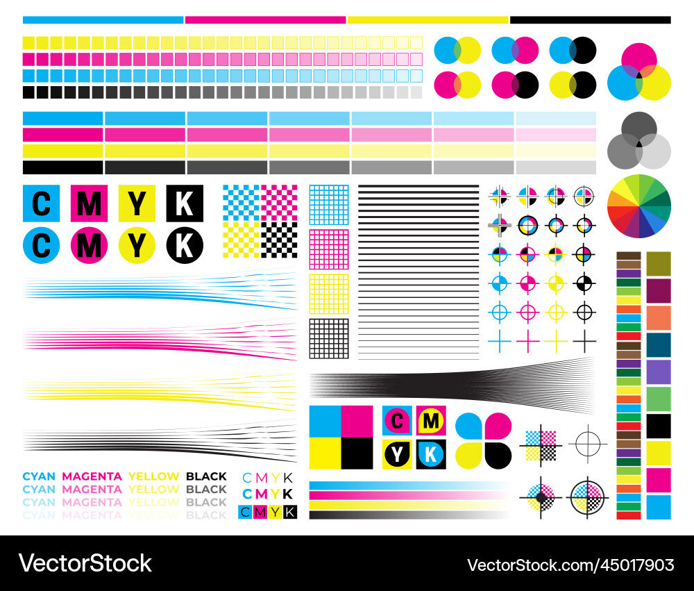 CMYK Print Calibration Test Vector Image