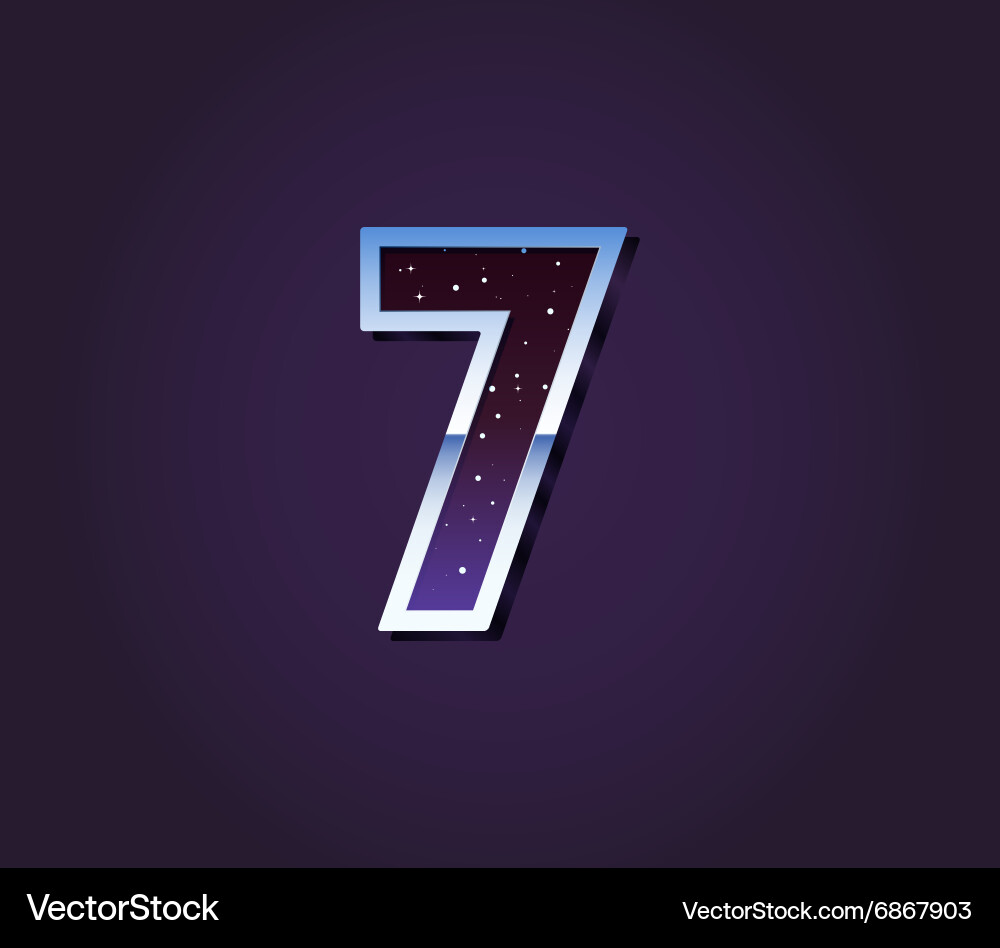 Retro Sci-Fi Digit Number - 80s Style vector image