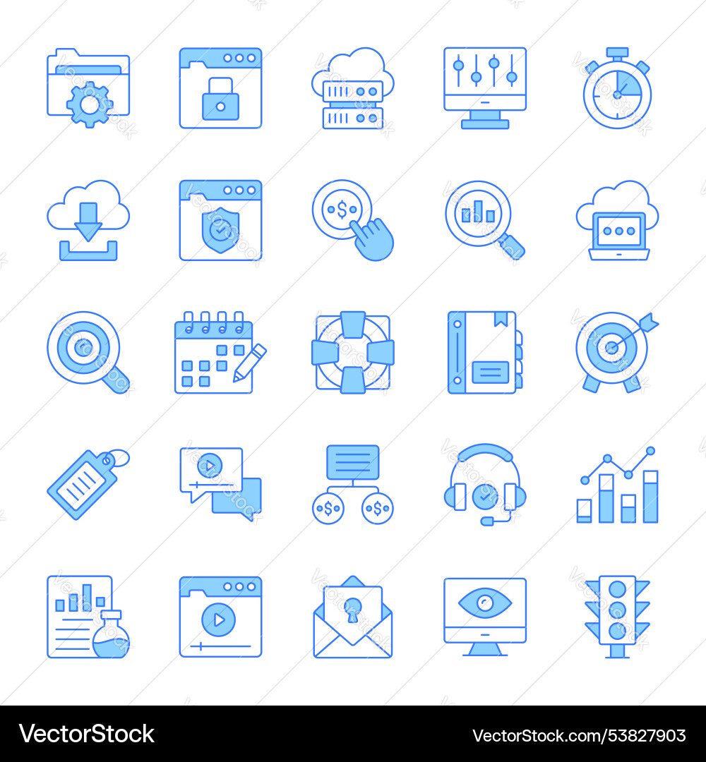Search engine optimization and web icons set vector image