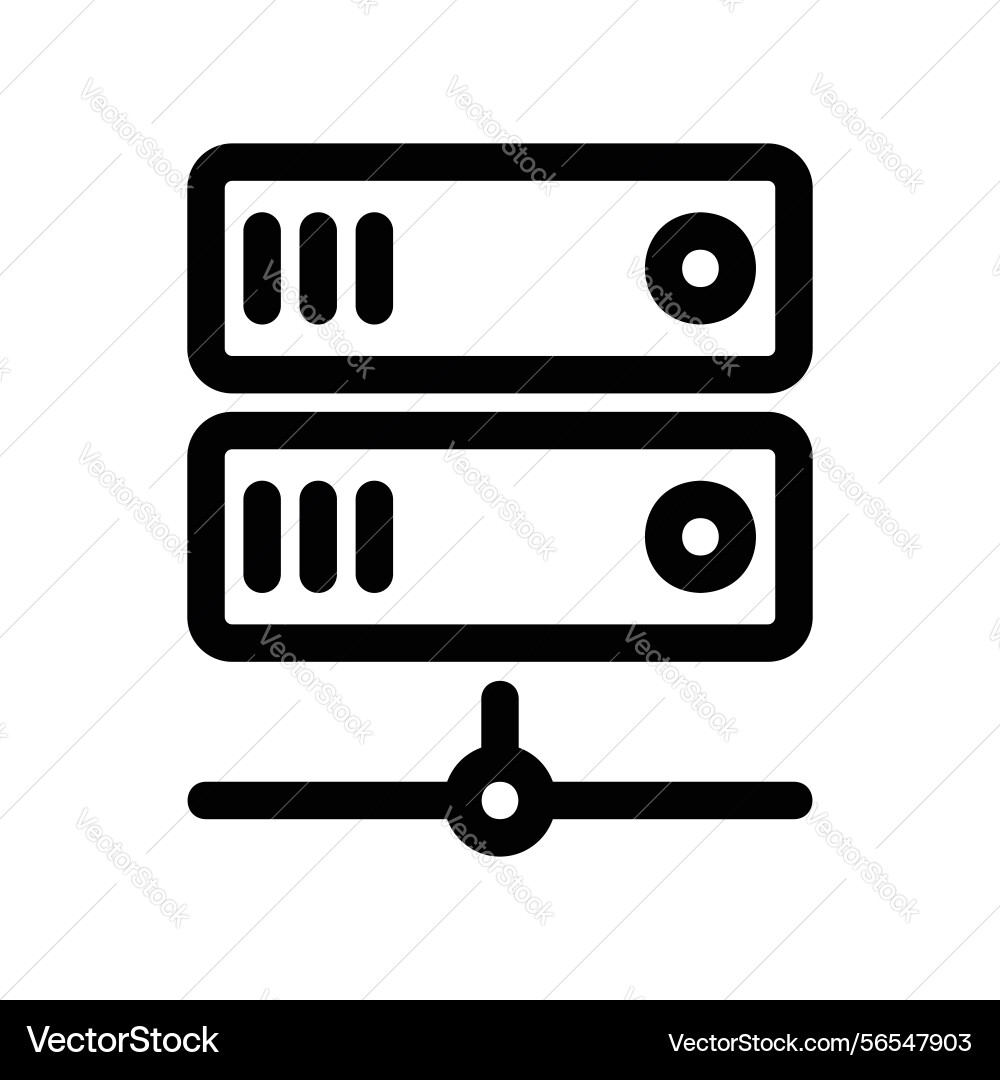 Server rack icon with multiple units connected Server rack icon with multiple units connected vector image