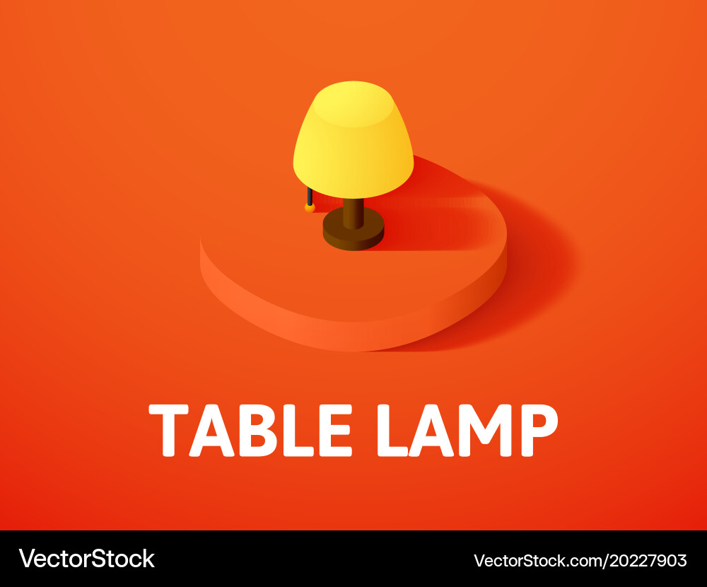 Table lamp isometric icon isolated on color vector image