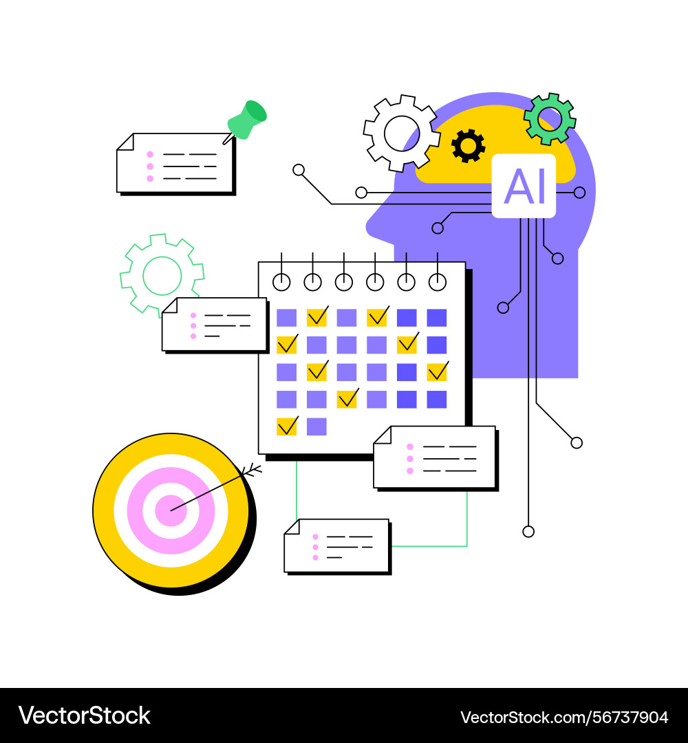 Ai-driven editorial calendar management abstract Ai-driven editorial calendar management abstract vector image