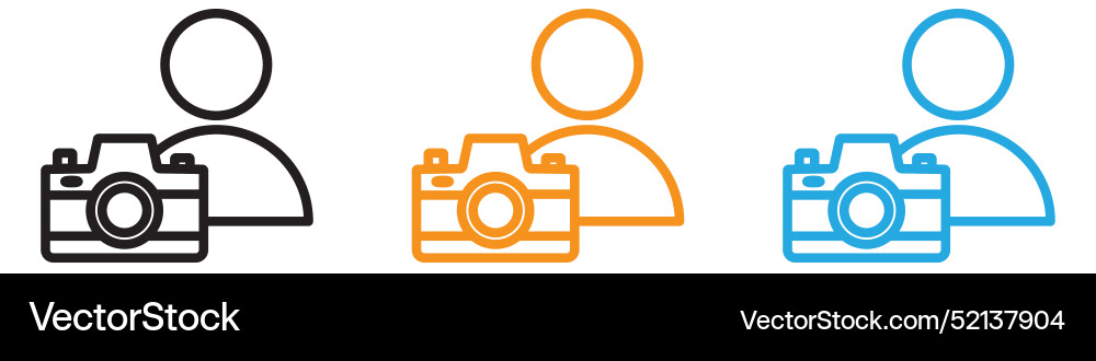 Cameraman logo set collection for web app ui Vector Image